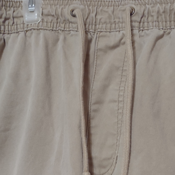 Old Navy Pants Men Size XL Color Tan Cuffed Legs Drawstring Waist Pockets - Picture 5 of 9